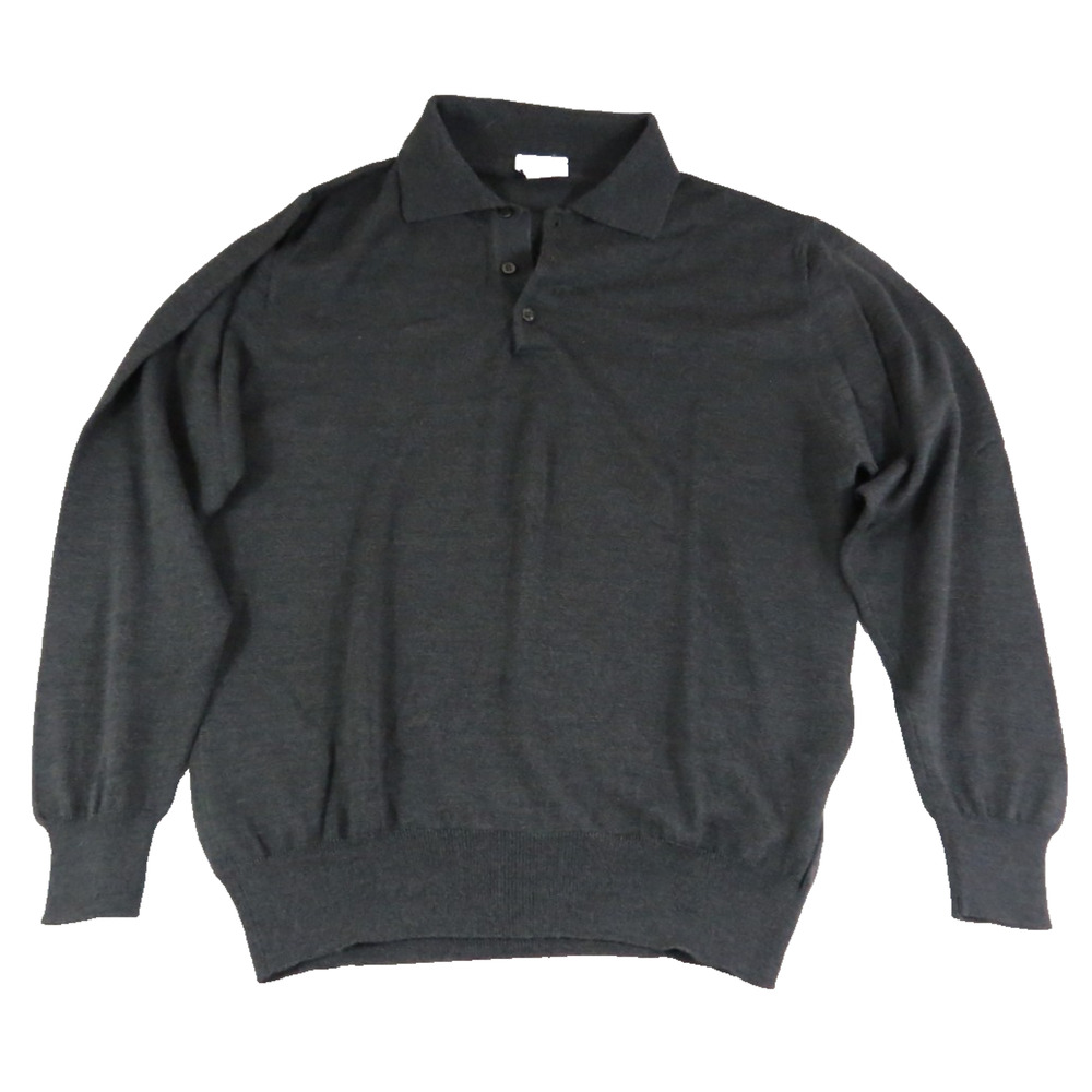 VTG Marconi Knit Polo Sweater Mens L Made Italy Long Sleeve Classic Grandpacore